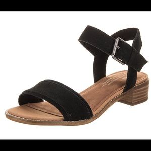 Toms Camilla Black Suede Sandals